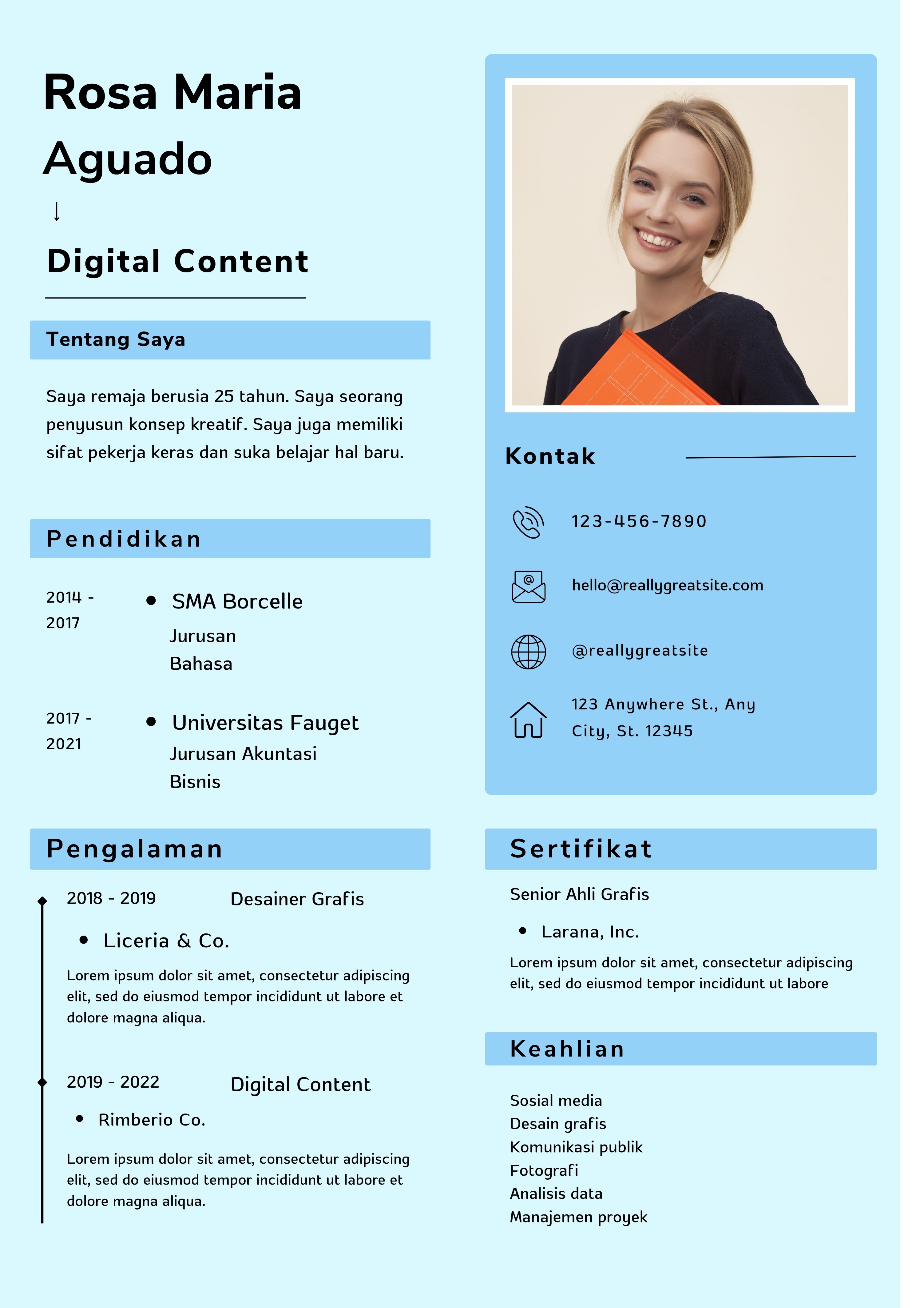 Template CV Keren Digital Content