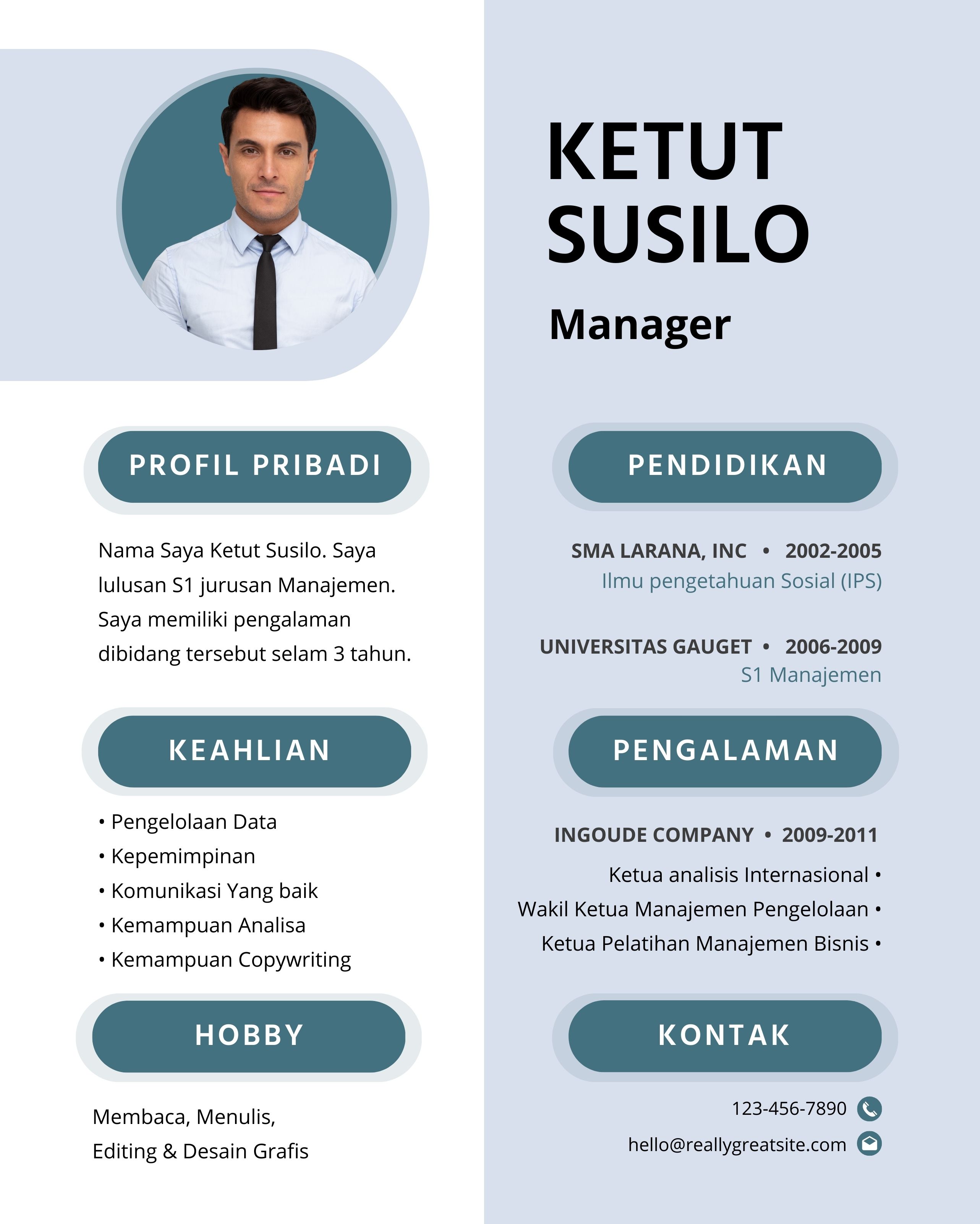 Template CV Keren Manager