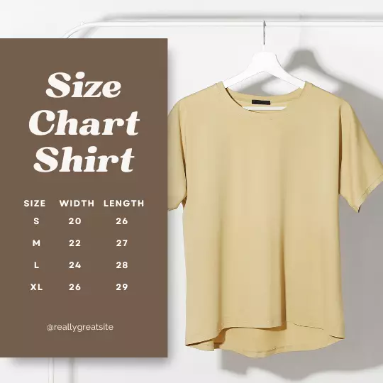 Template Feed Instagram Size Chart Shirt 